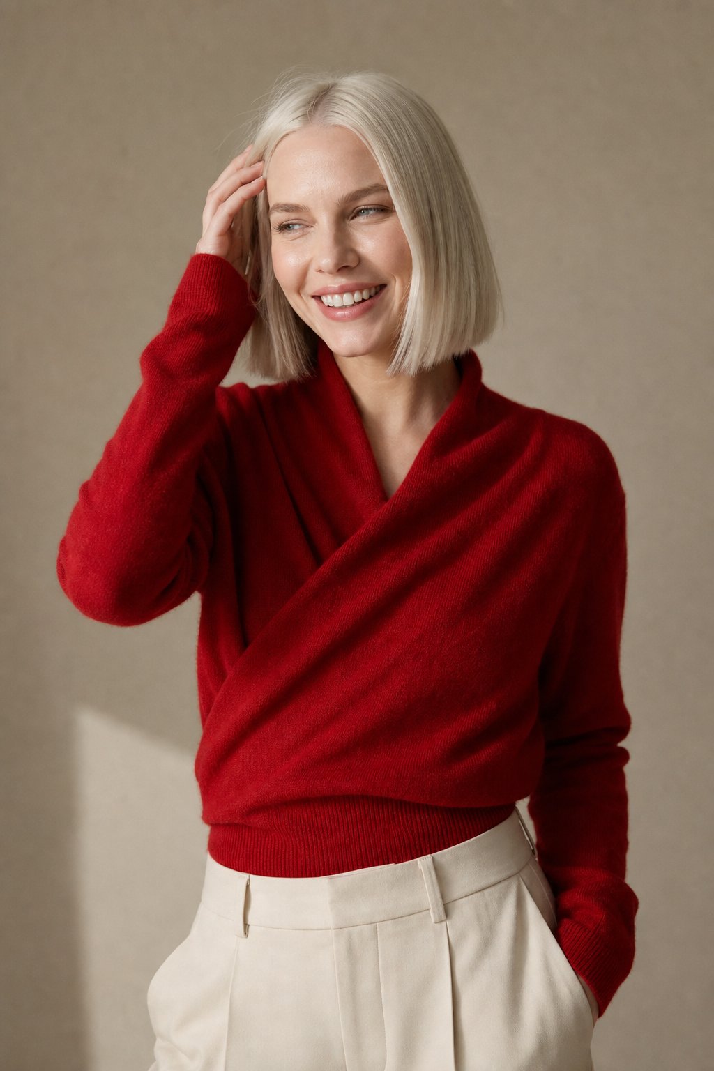 Beatrix | Women Crossover Collar Knit Sweater