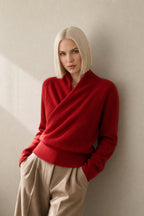 Beatrix | Women Crossover Collar Knit Sweater