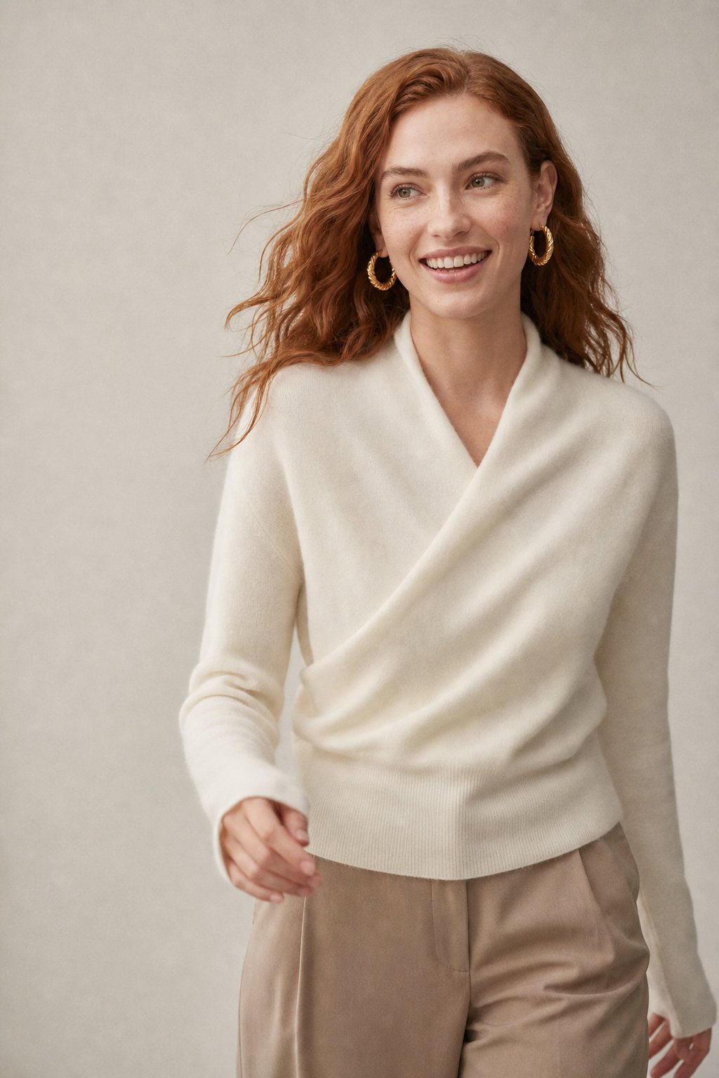Beatrix | Women Crossover Collar Knit Sweater