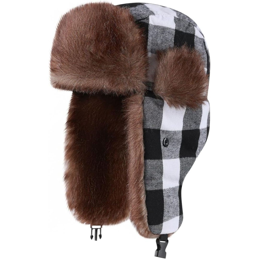 Women's Faux Fur Lined Trapper Hat – Warm Winter Hat with Ear Flaps