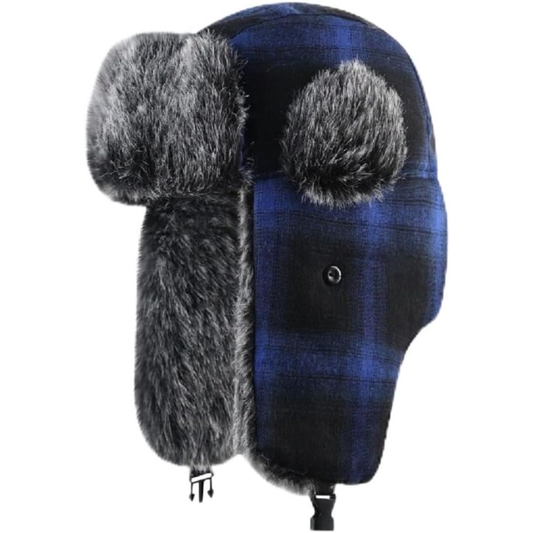 Women's Faux Fur Lined Trapper Hat – Warm Winter Hat with Ear Flaps