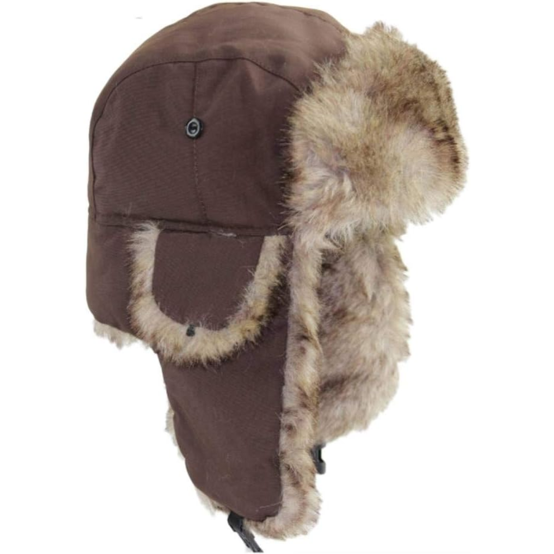 Women's Faux Fur Lined Trapper Hat – Warm Winter Hat with Ear Flaps