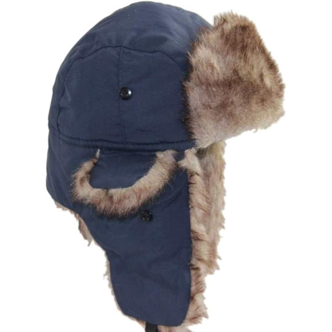 Women's Faux Fur Lined Trapper Hat – Warm Winter Hat with Ear Flaps
