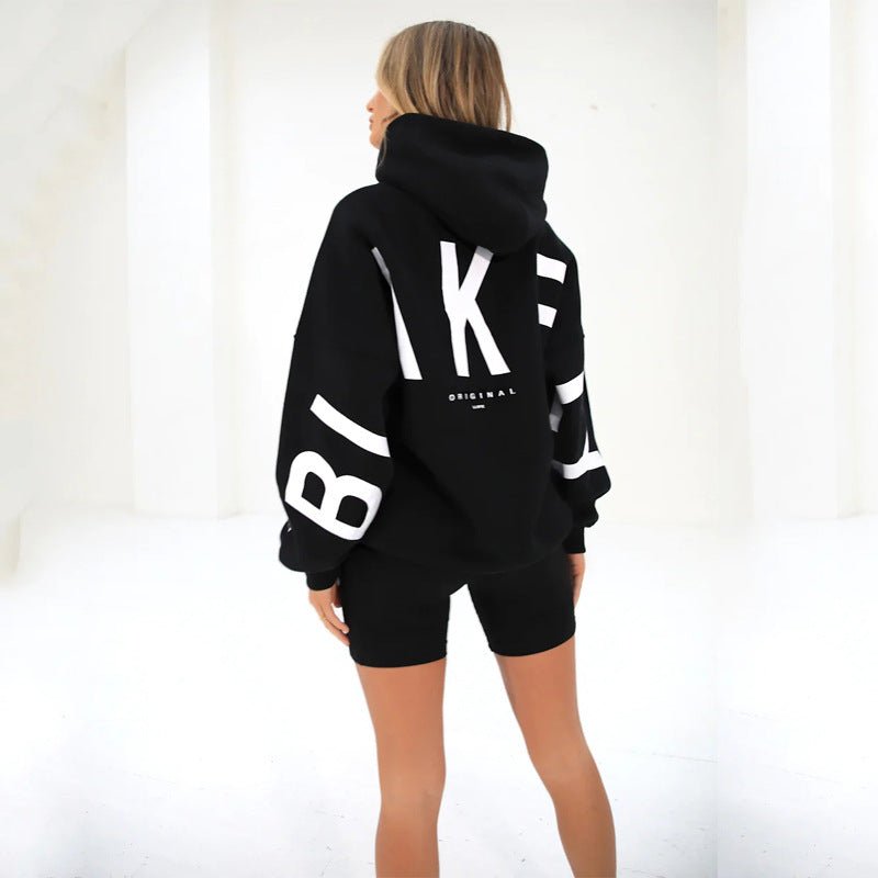 Women's Oversized Varsity Hoodie – Longline Drawstring Hooded Sweatshirt