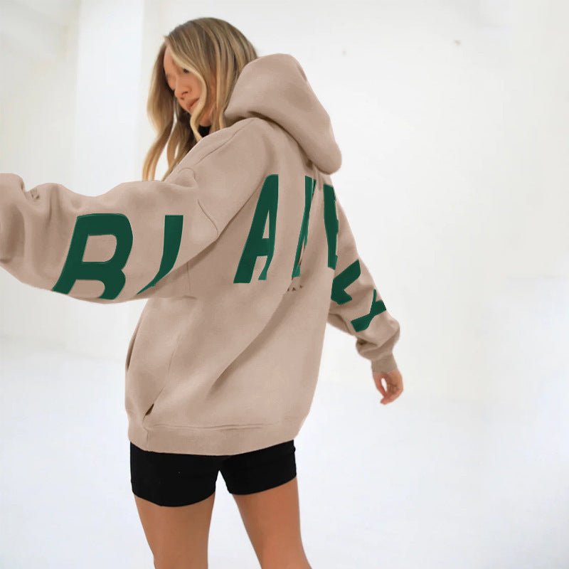 Women's Oversized Varsity Hoodie – Longline Drawstring Hooded Sweatshirt