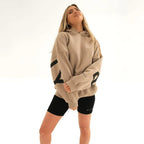 Women's Oversized Varsity Hoodie – Longline Drawstring Hooded Sweatshirt