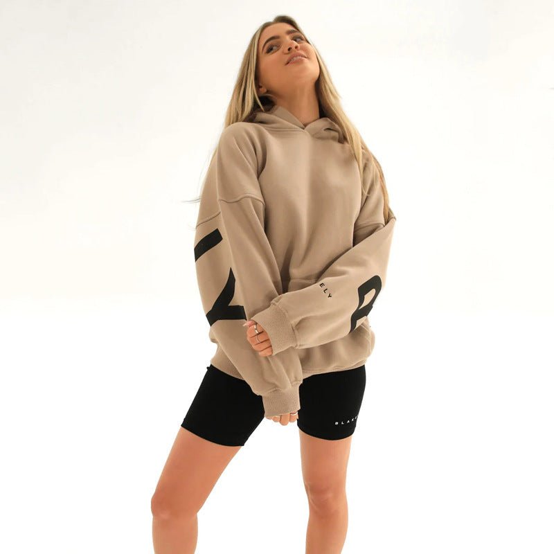 Women's Oversized Varsity Hoodie – Longline Drawstring Hooded Sweatshirt