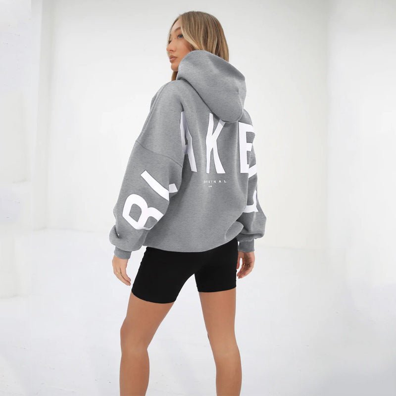 Women's Oversized Varsity Hoodie – Longline Drawstring Hooded Sweatshirt