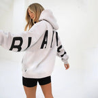 Women's Oversized Varsity Hoodie – Longline Drawstring Hooded Sweatshirt