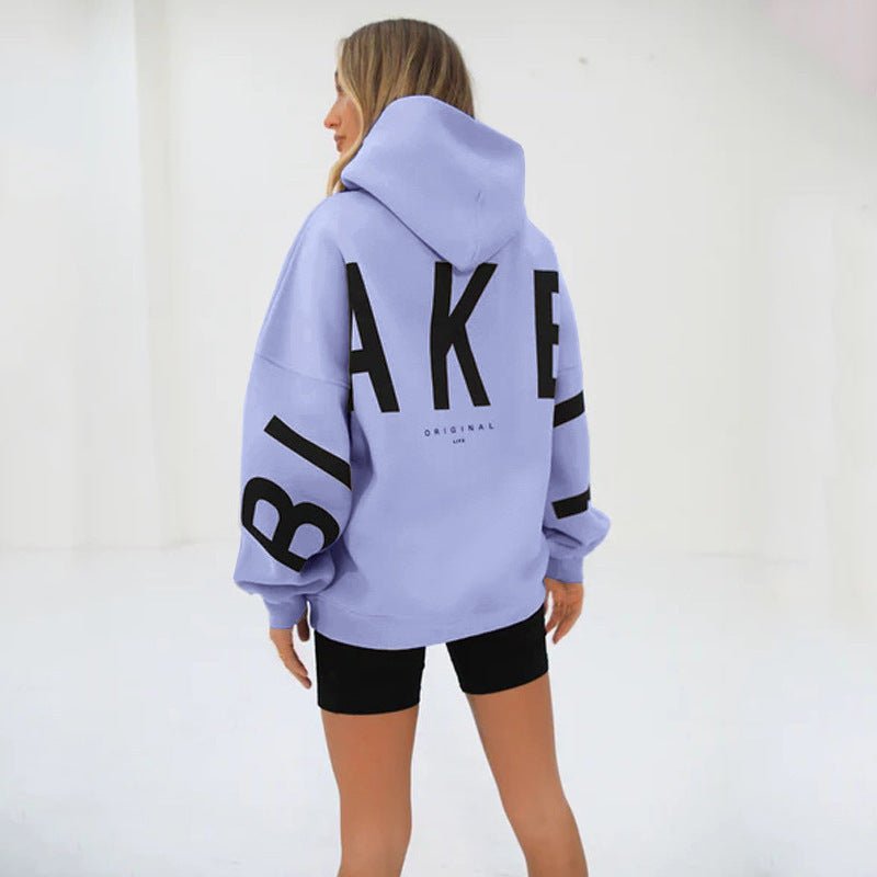 Women's Oversized Varsity Hoodie – Longline Drawstring Hooded Sweatshirt
