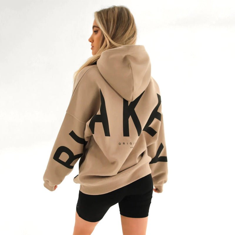 Women's Oversized Varsity Hoodie – Longline Drawstring Hooded Sweatshirt