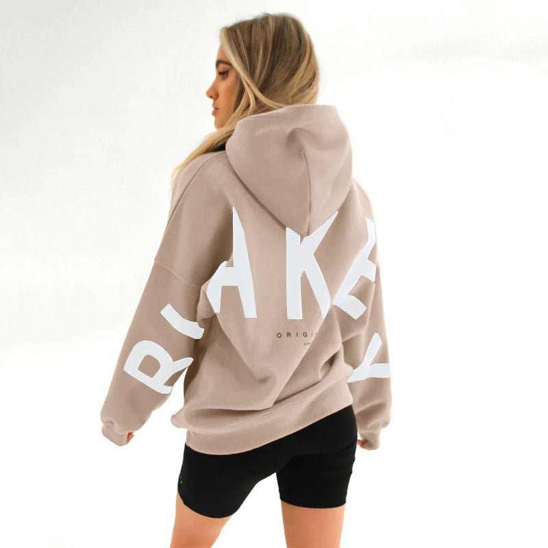 Women's Oversized Varsity Hoodie – Longline Drawstring Hooded Sweatshirt