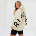 Women's Oversized Varsity Hoodie – Longline Drawstring Hooded Sweatshirt