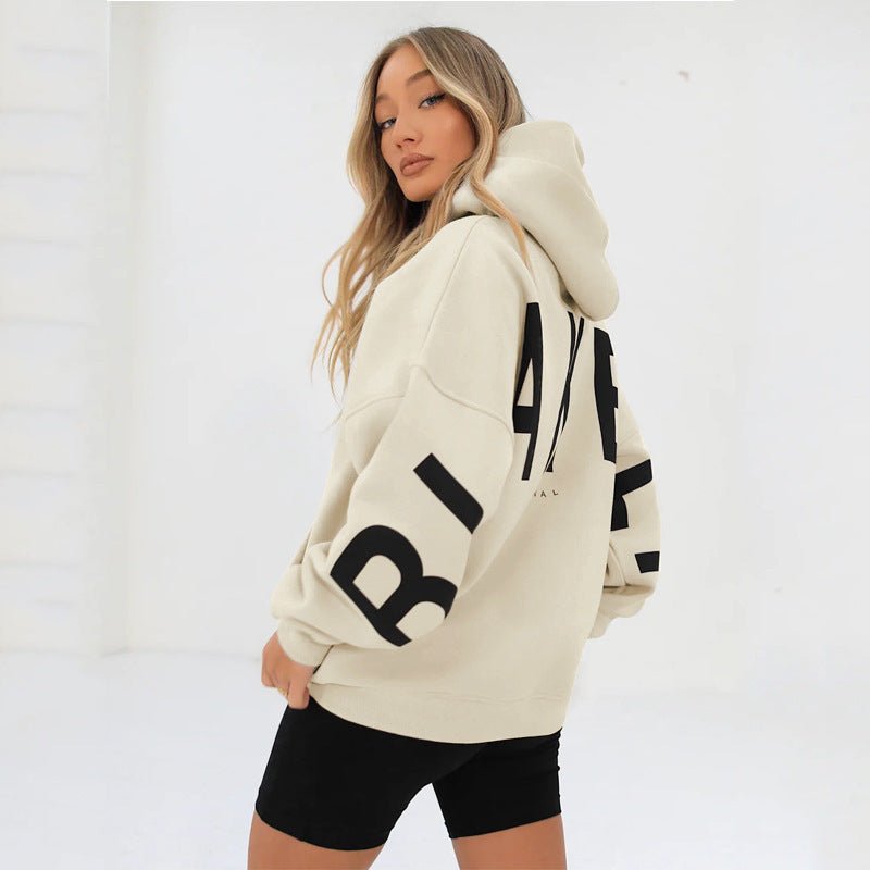 Women's Oversized Varsity Hoodie – Longline Drawstring Hooded Sweatshirt
