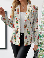 Serena | Women Nutcracker Print Single Button Blazer