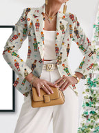 Serena | Women Nutcracker Print Single Button Blazer
