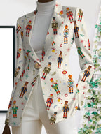 Serena | Women Nutcracker Print Single Button Blazer