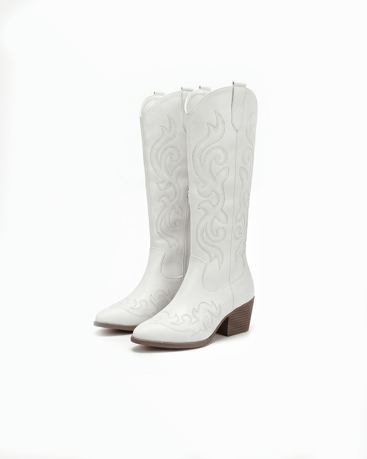 Women's Knee High Western Boots – Stitched Cowgirl Boots with Stacked Heel