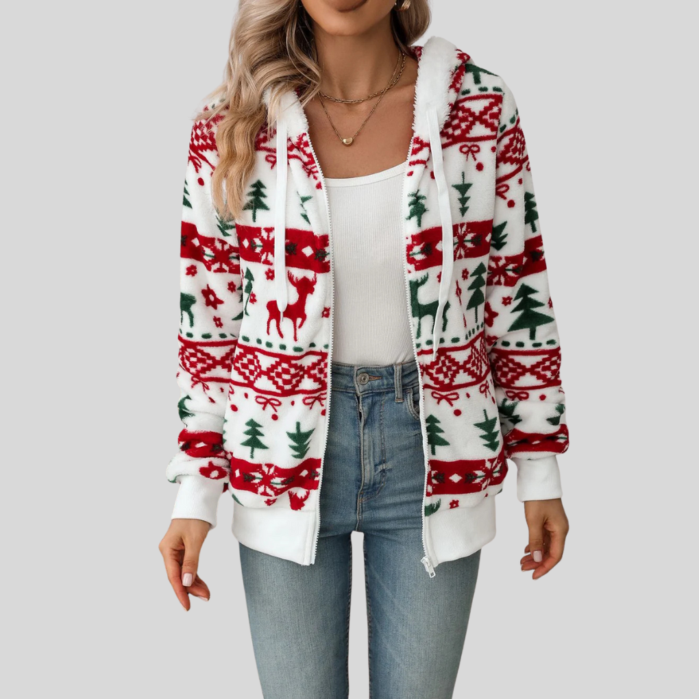 Imogen | Women Christmas Pattern Knit Hoodie