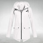 Women's Lightweight Waterproof Hooded Raincoat - Fitted Travel Rain Jacket