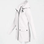 Women's Lightweight Waterproof Hooded Raincoat - Fitted Travel Rain Jacket