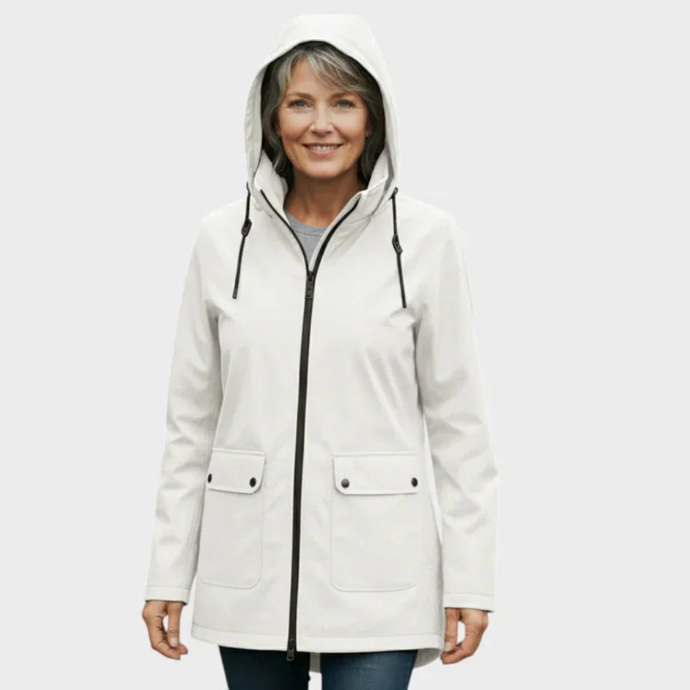 Women's Lightweight Waterproof Hooded Raincoat - Fitted Travel Rain Jacket