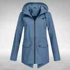 Women's Lightweight Waterproof Hooded Raincoat - Fitted Travel Rain Jacket