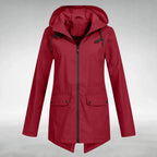 Women's Lightweight Waterproof Hooded Raincoat - Fitted Travel Rain Jacket