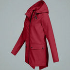Women's Lightweight Waterproof Hooded Raincoat - Fitted Travel Rain Jacket