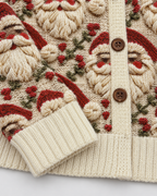 Women's Santa Christmas Cardigan – Holly Knit Button-Front Holiday Sweater