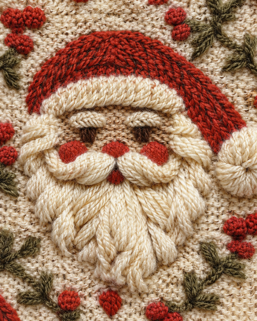 Women's Santa Christmas Cardigan – Holly Knit Button-Front Holiday Sweater