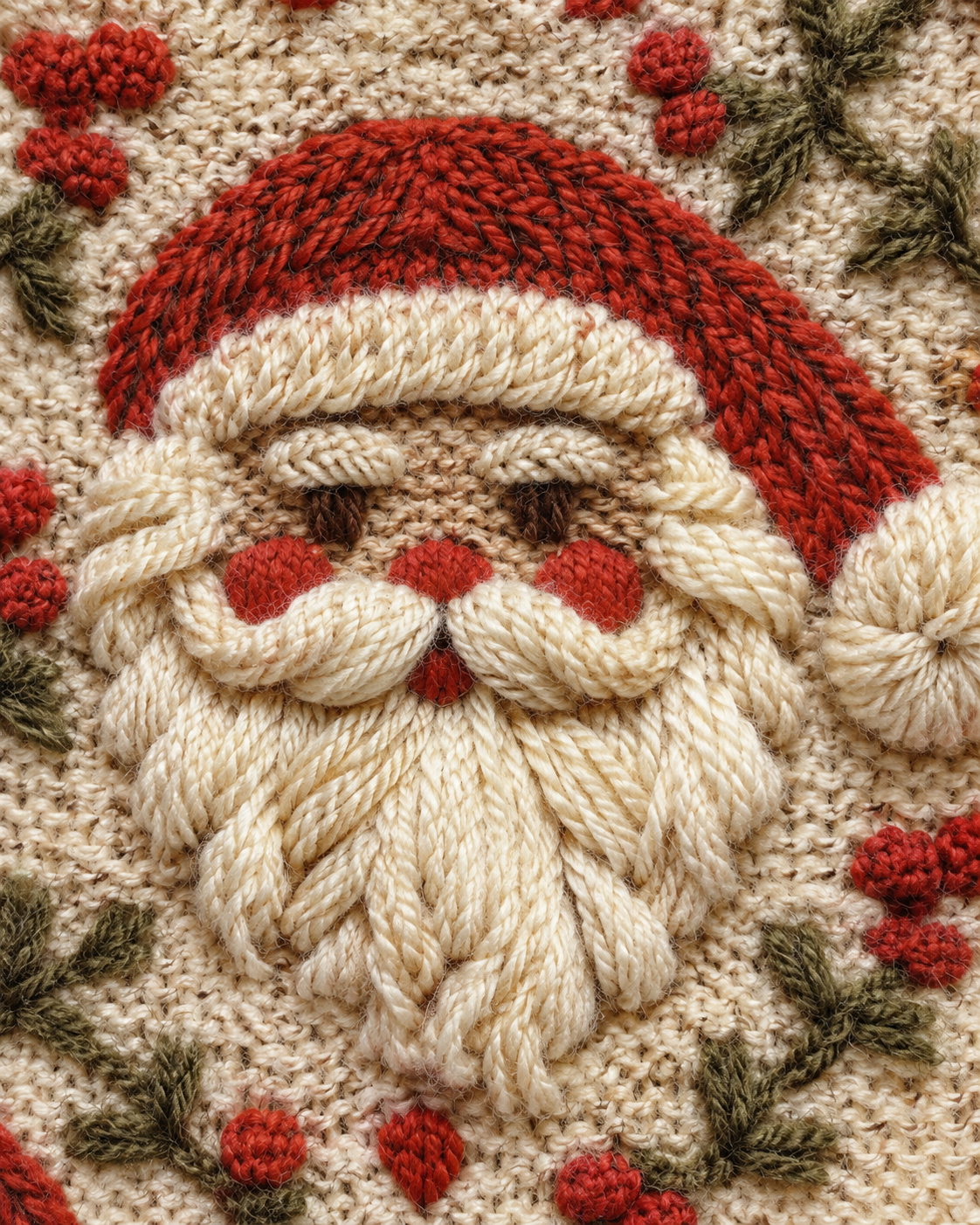 Women's Santa Christmas Cardigan – Holly Knit Button-Front Holiday Sweater