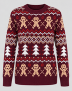 Women's Gingerbread Christmas Sweater – Fair Isle Crew Neck Holiday Knit