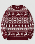Women's Reindeer and Fir Tree Christmas Sweater – Fair Isle Crew Neck Holiday Pullover