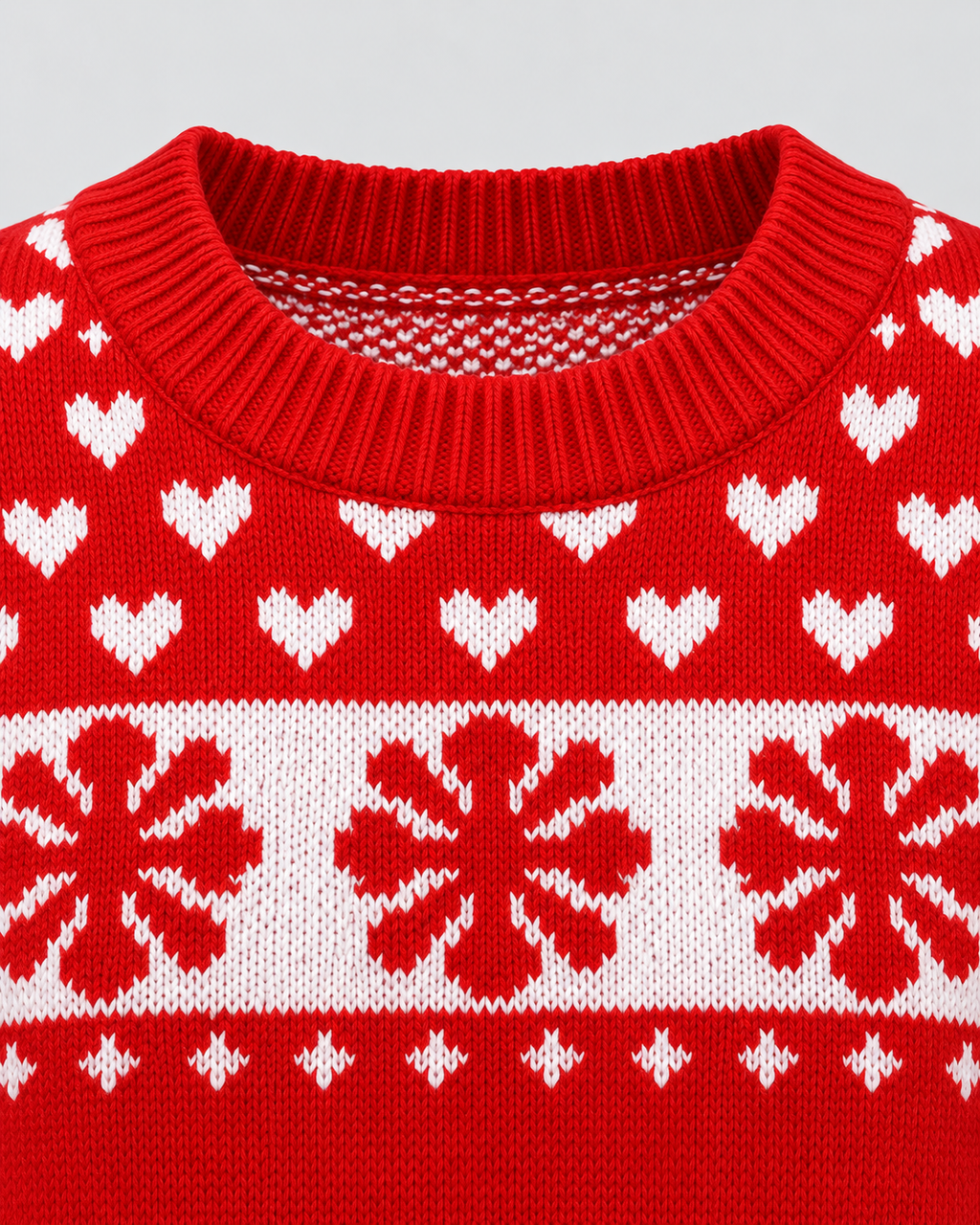 Women's Reindeer Snowflake Christmas Sweater – Fair Isle Crew Neck Holiday Knit