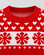 Women's Reindeer Snowflake Christmas Sweater – Fair Isle Crew Neck Holiday Knit
