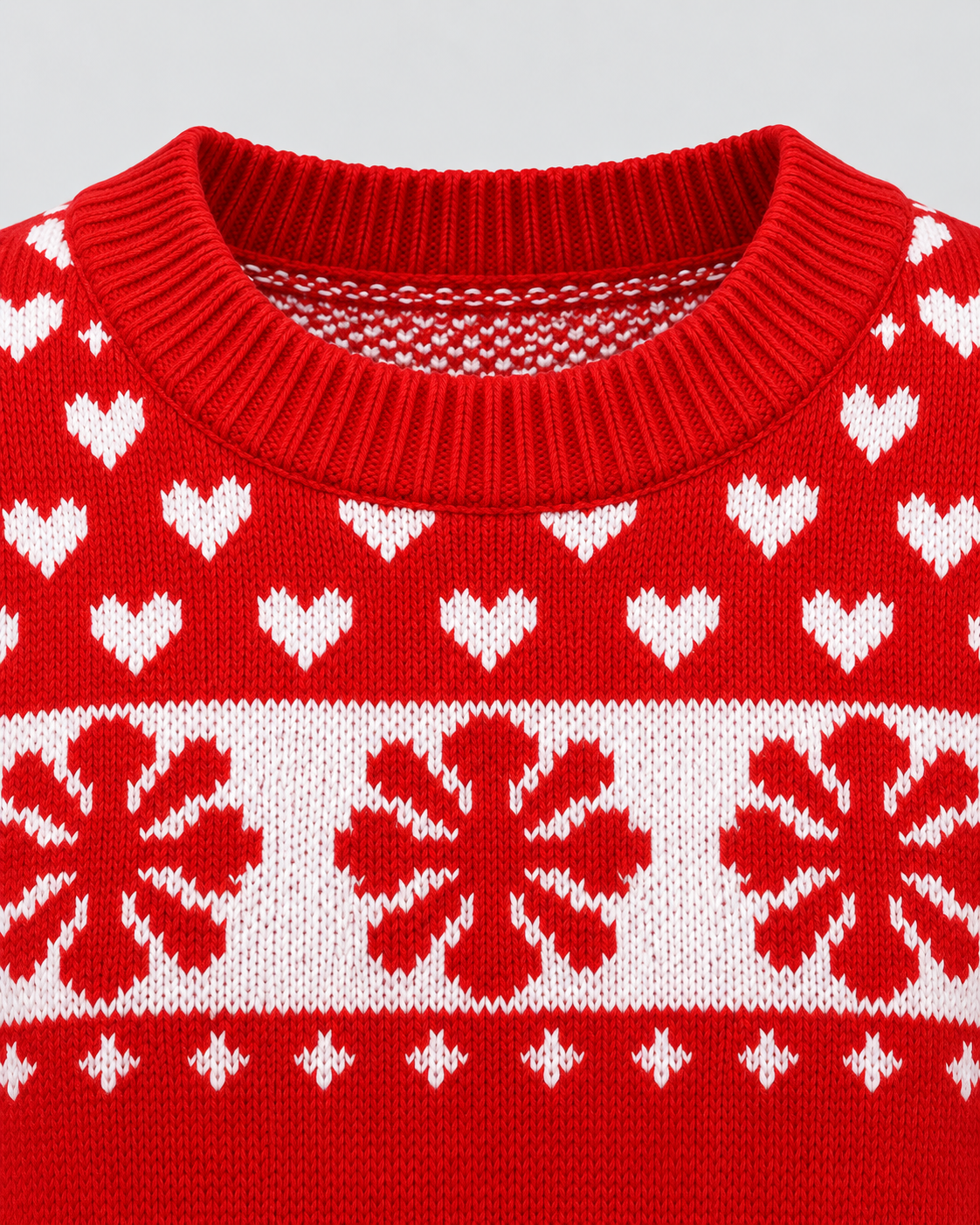 Women's Reindeer Snowflake Christmas Sweater – Fair Isle Crew Neck Holiday Knit