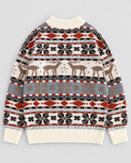 Women's Reindeer Snowflake Mock Neck Sweater – Nordic Fair Isle Holiday Knit