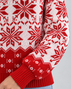 Women's All-Over Snowflake Christmas Turtleneck – Fair Isle Holiday Sweater