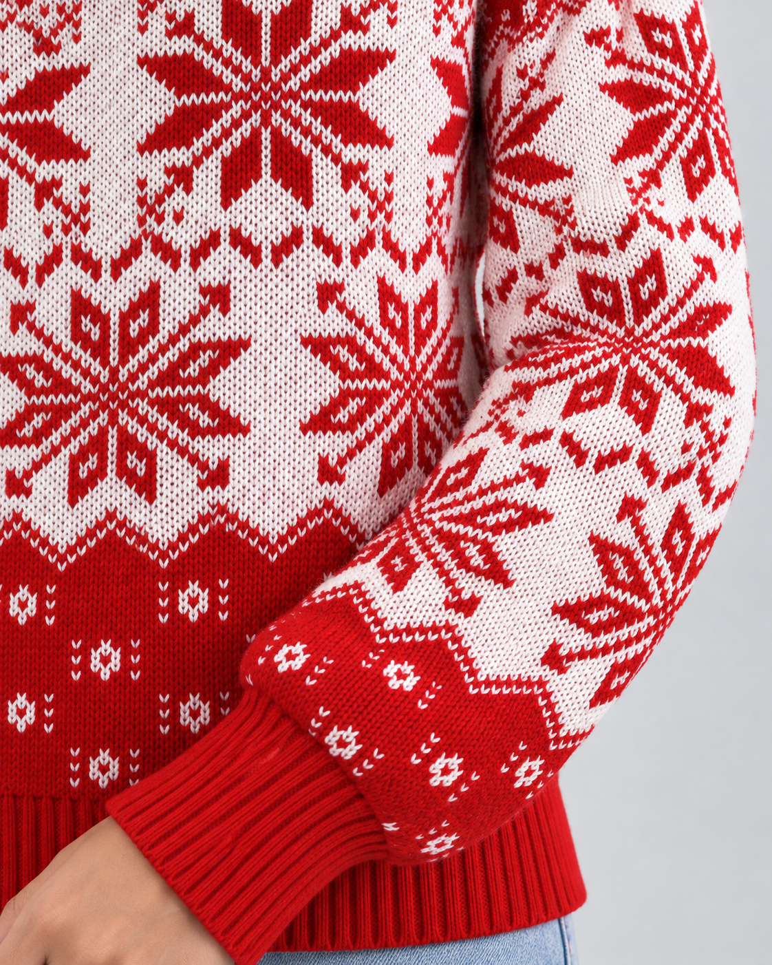 Women's All-Over Snowflake Christmas Turtleneck – Fair Isle Holiday Sweater