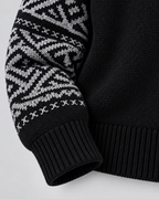 Women's Aztec Geometric Quarter-Zip Sweater – Funnel Collar Knit Pullover