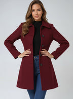 Women's Tailored Midi Overcoat – Single-Breasted Lapel Collar Winter Coat